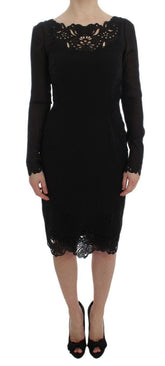 Dolce & Gabbana Black Silk Stretch Sheath Dress -   -  Dolce & Gabbana.